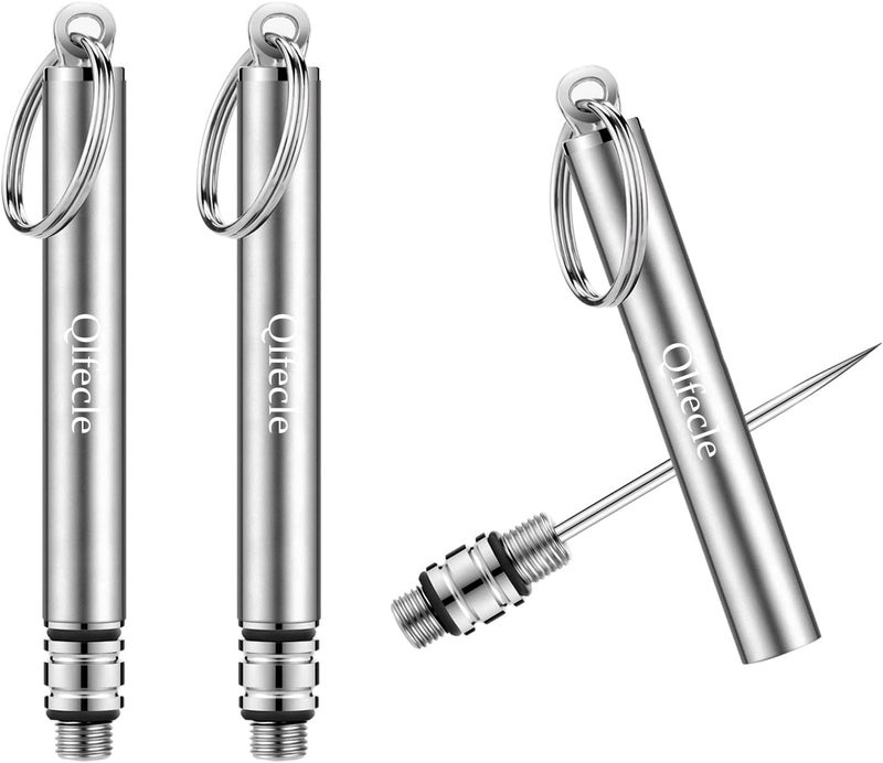 Qlfecle Qlfecle Portable Mini Titanium Toothpicks Holder 2 Pieces Stainless Steel Metal Toothpicks Reusable Toothpick for Home Outdoor