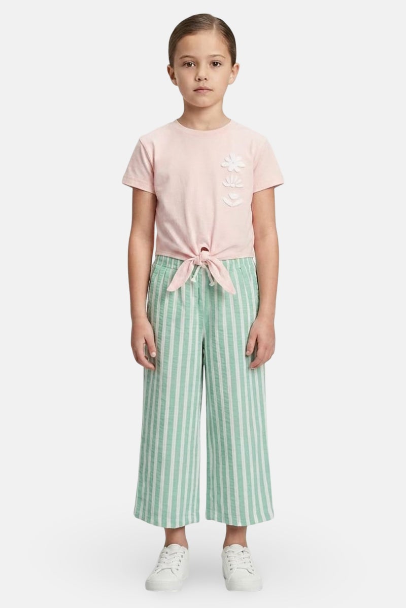 MISS Kids Girl 2 Pieces Graphic Print T-Shirt And Palazzo Pants Set, Multicolor - Image 1