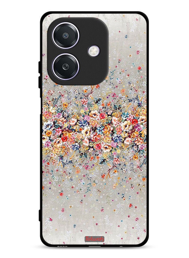 Tolwak Oppo A3x 5G Protective Case Cover Small Flowers Abstract Art - Image 1