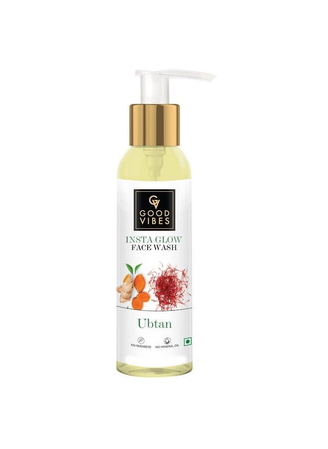 Good Vibes Ubtan Insta Glow Face Wash 120 Ml ; Brightening Soothing Moisturizing Face Cleanser For All Skin Types ; With Turmeric Saffron Vitamin B3 ; No Parabens Sulphates & Mineral Oil  - Image 5
