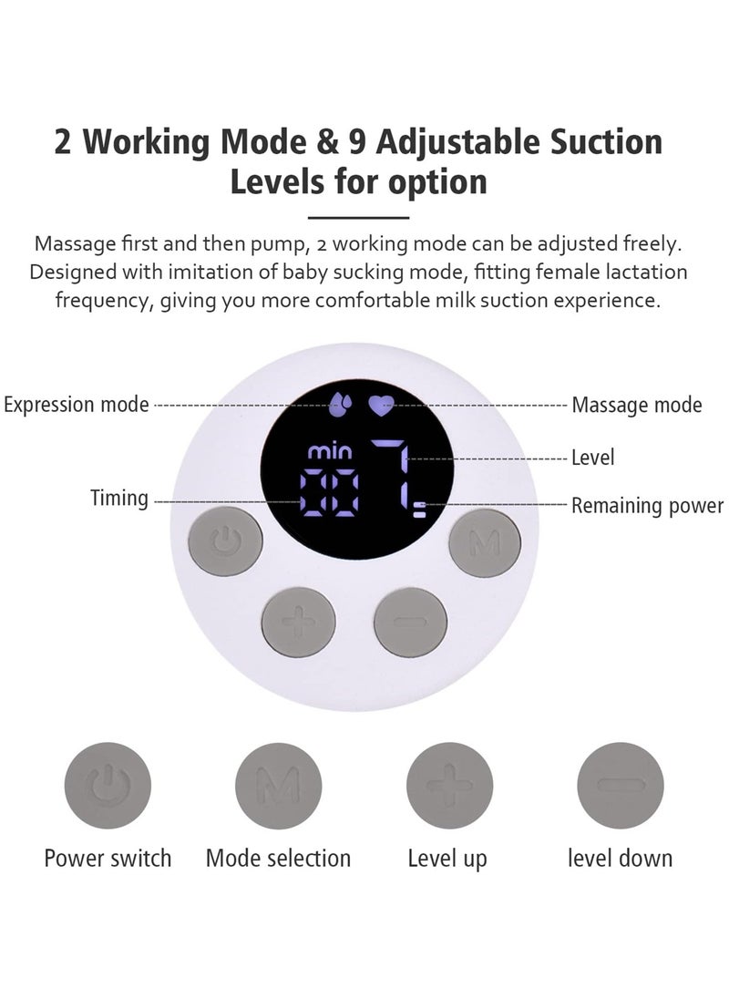 BLOOMING TIME Rechargeable Hands-Free Breast Pump - Adjustable Suction & Massage Modes, 2H Fast Charge, Portable Wearable Design for Discreet Breastfeeding  - Image 4