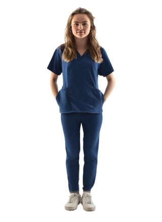 Women's Two-Piece Maid Uniform, Nanny/housemaid dress set with half sleeves tunic, Cleaning staff uniform, Medical scrub set with band on pant . - pzsku/Z4771FE60DA8726045A70Z/45/1741193401/6eb6ae2f-ebd6-44c6-ab0d-bf27c5704fce