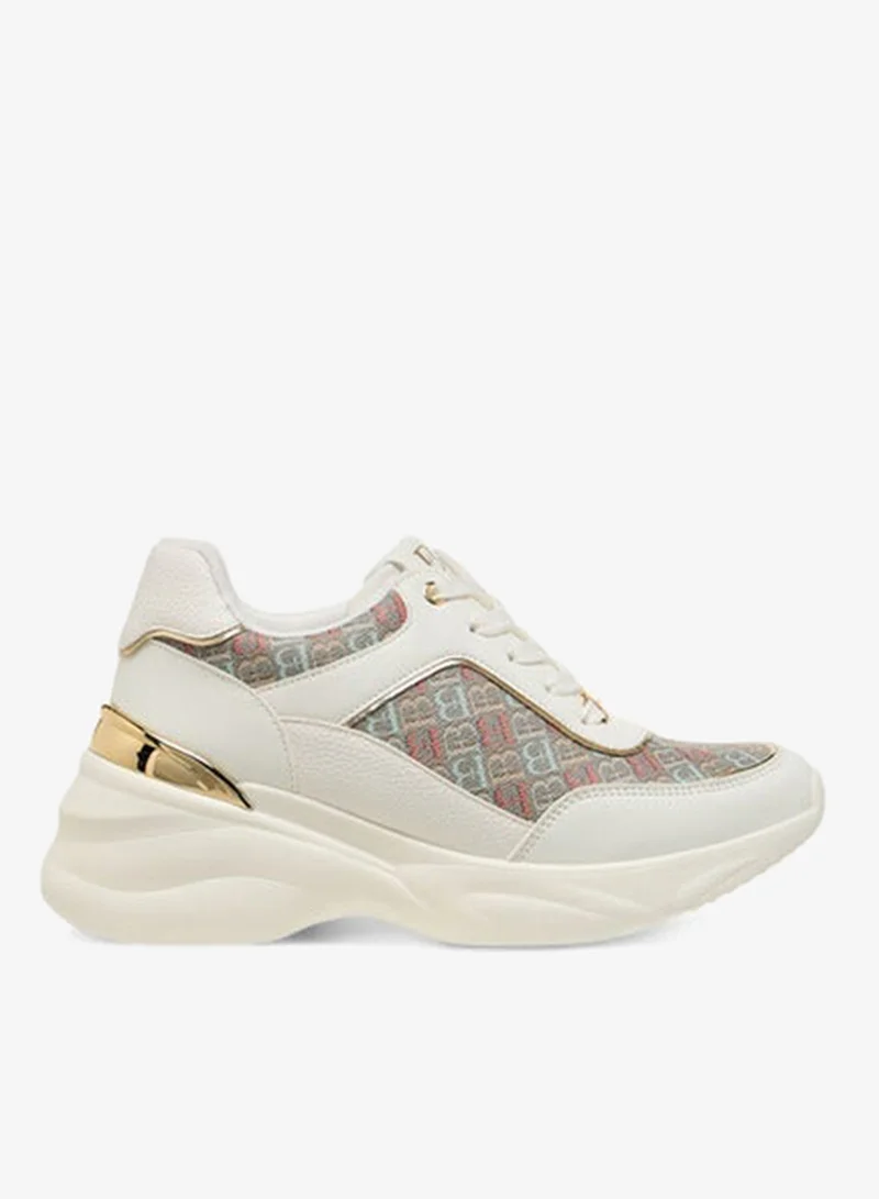 Women's Monogram Print Lace-Up Sneakers