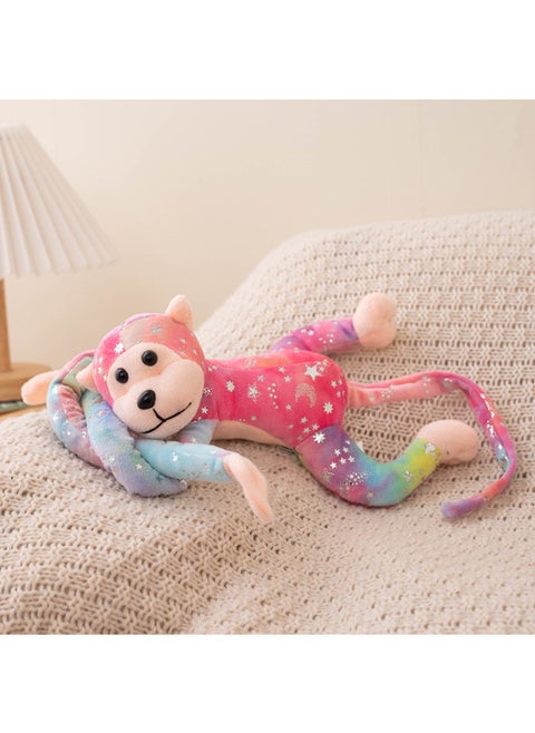 Bronzing Monkey Doll Colorful Long Arm Monkey Doll Doll Children's Plush Toy Sound Plush Toy-Specifications:70cm Sound-Color:Red And Blue