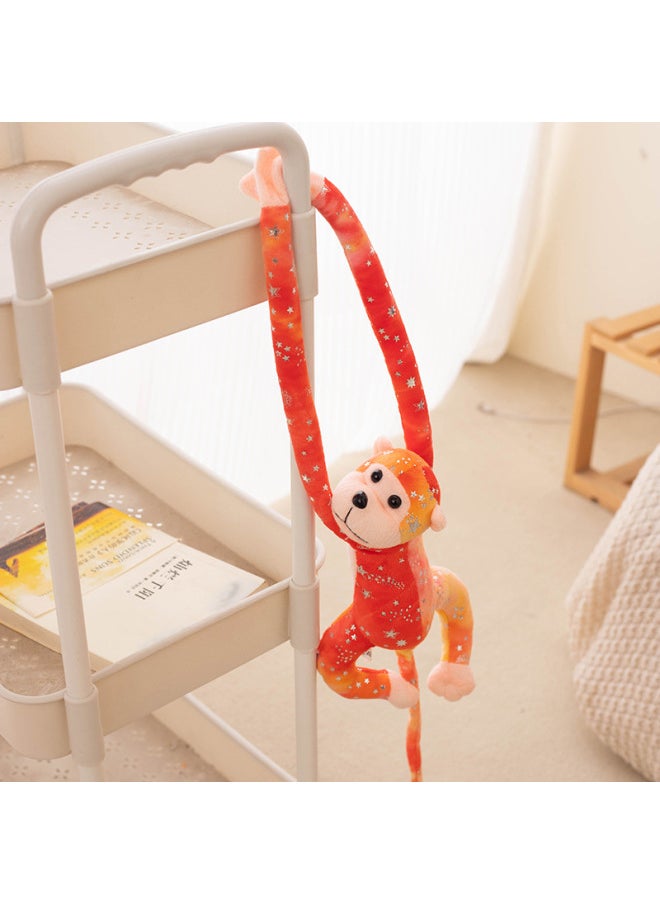 Bronzing Monkey Doll Colorful Long Arm Monkey Doll Doll Children's Plush Toy Sound Plush Toy-Specifications:70cm Sound-Color:Red And Blue