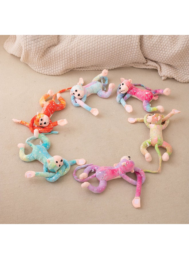 Bronzing Monkey Doll Colorful Long Arm Monkey Doll Doll Children's Plush Toy Sound Plush Toy-Specifications:70cm Sound-Color:Red And Blue