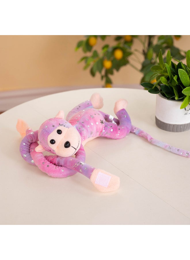 Bronzing Monkey Doll Colorful Long Arm Monkey Doll Doll Children's Plush Toy Sound Plush Toy-Specifications:70cm Sound-Color:Red And Blue