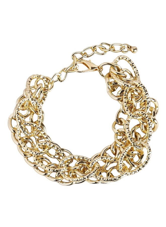 Just Peachy Just Peachy Women Gold-Plated Chain Bracelet, Elegant & Adjustable Design, Hypoallergenic, Tarnish-Resistant, Premium Quality Jewelry, Perfect for Daily Wear or Special Occasions  - Image 1