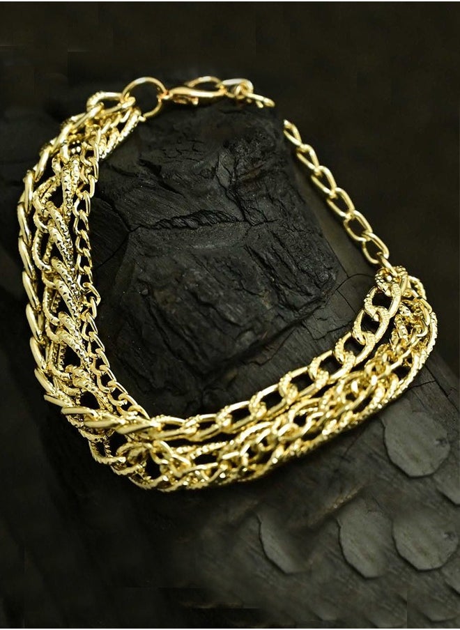 Just Peachy Just Peachy Women Gold-Plated Chain Bracelet, Elegant & Adjustable Design, Hypoallergenic, Tarnish-Resistant, Premium Quality Jewelry, Perfect for Daily Wear or Special Occasions  - Image 3