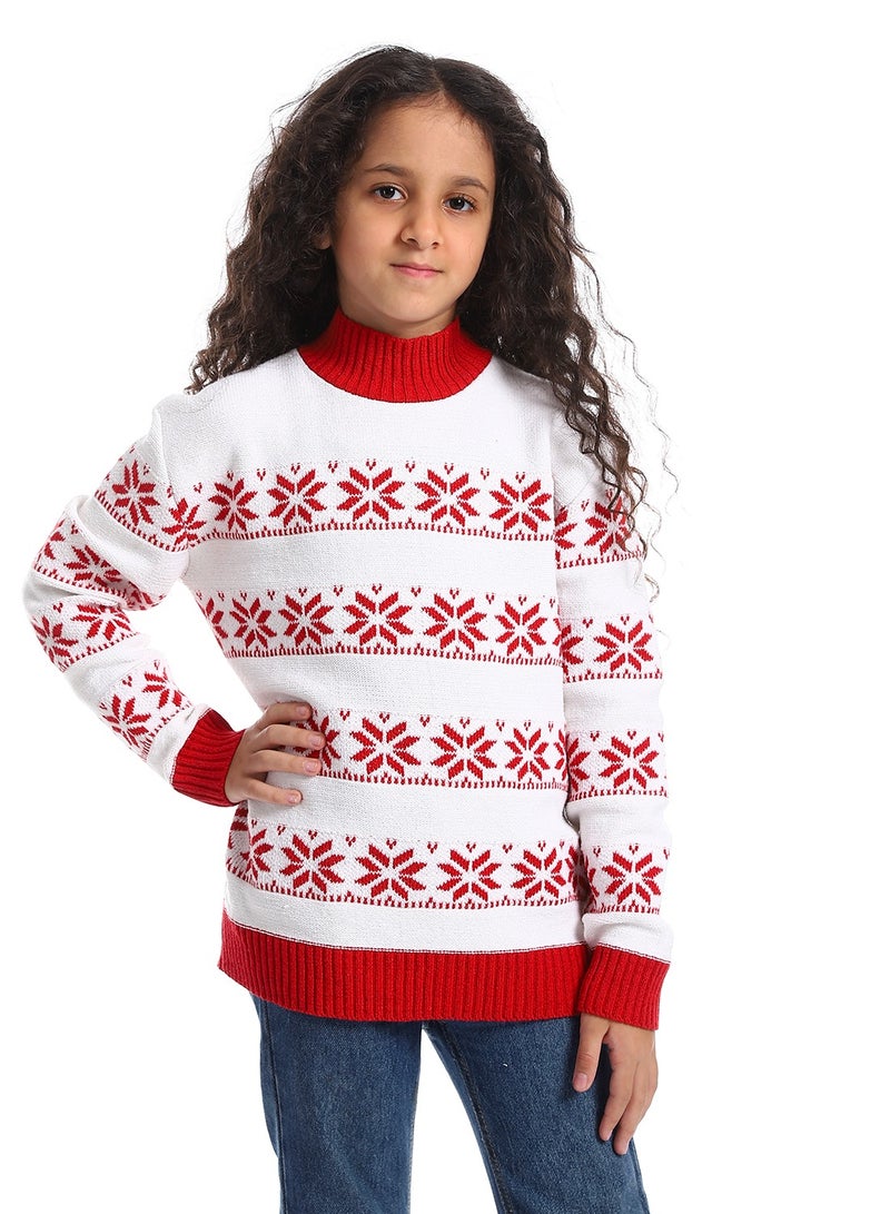Caesar Girls Wool Pullover With Mutlicolour Design  - Image 1