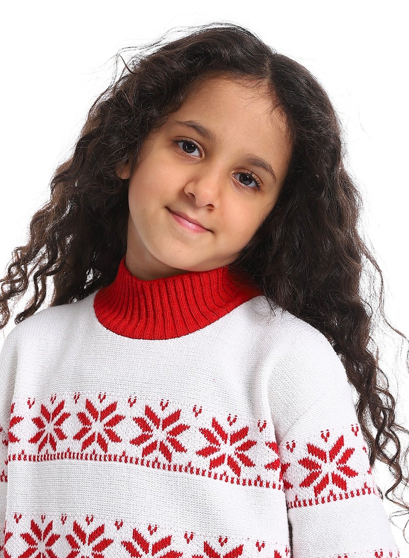 Caesar Girls Wool Pullover With Mutlicolour Design  - Image 3