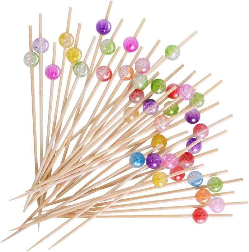 AIPNUN Cocktail Picks, 100PCS Fancy Toothpicks for Appetizers, Appetizing Skewers for Charcuterie Cup Fruits Burgers Party Decoration - 4.7 inch - Image 1