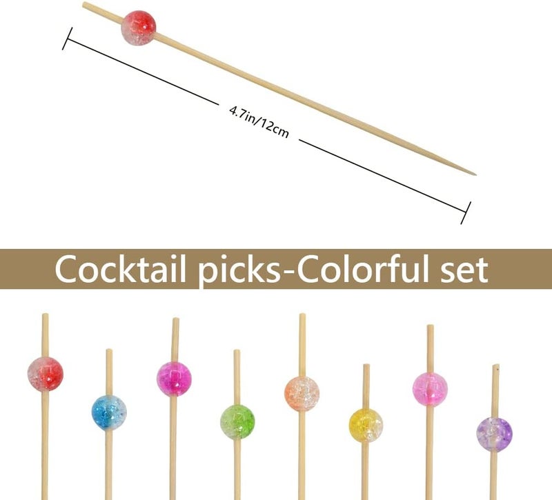 AIPNUN Cocktail Picks, 100PCS Fancy Toothpicks for Appetizers, Appetizing Skewers for Charcuterie Cup Fruits Burgers Party Decoration - 4.7 inch - Image 2