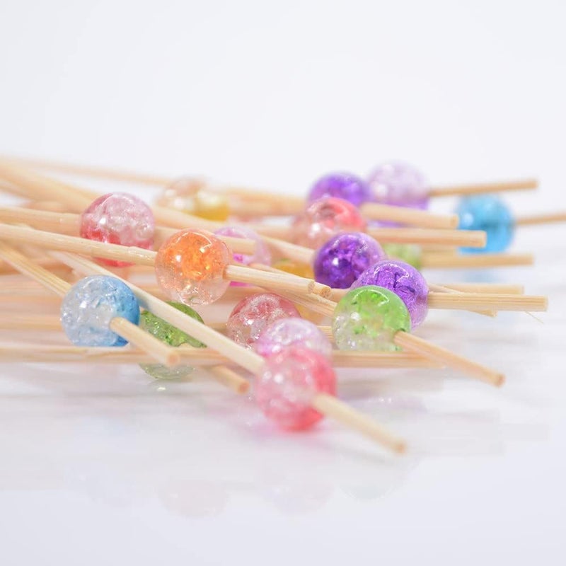 AIPNUN Cocktail Picks, 100PCS Fancy Toothpicks for Appetizers, Appetizing Skewers for Charcuterie Cup Fruits Burgers Party Decoration - 4.7 inch - Image 3