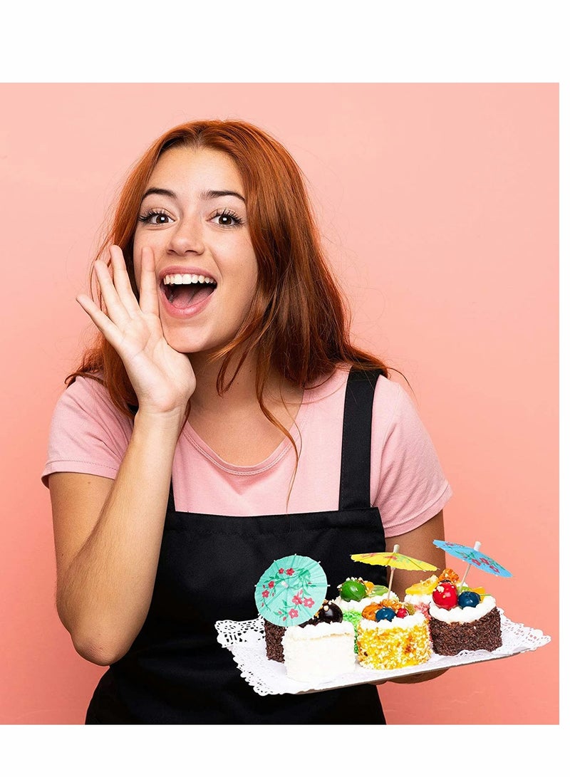 Excefore Drink Paper Umbrellas, Fruits Dessert Toothpicks Tropical Color Cupcake Topper for Tropical Summer Pool Wedding Beach Baby Birthday Party Decoration Supplies 50 Pcs - Image 2