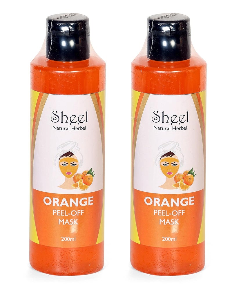 Sheel Orange Peel Off Mask  Tan Removal Orange Peeloff Mask PeelOff Mask for Face Healthy and Glowing Skin 200 ml Pack Of 2 - Image 1