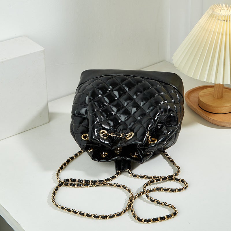 Women'S Bag Fashionable Simple Women'S Backpack Fashionable Chain Rhombic Bag Large Capacity Casual Shoulder Bag - Image 4