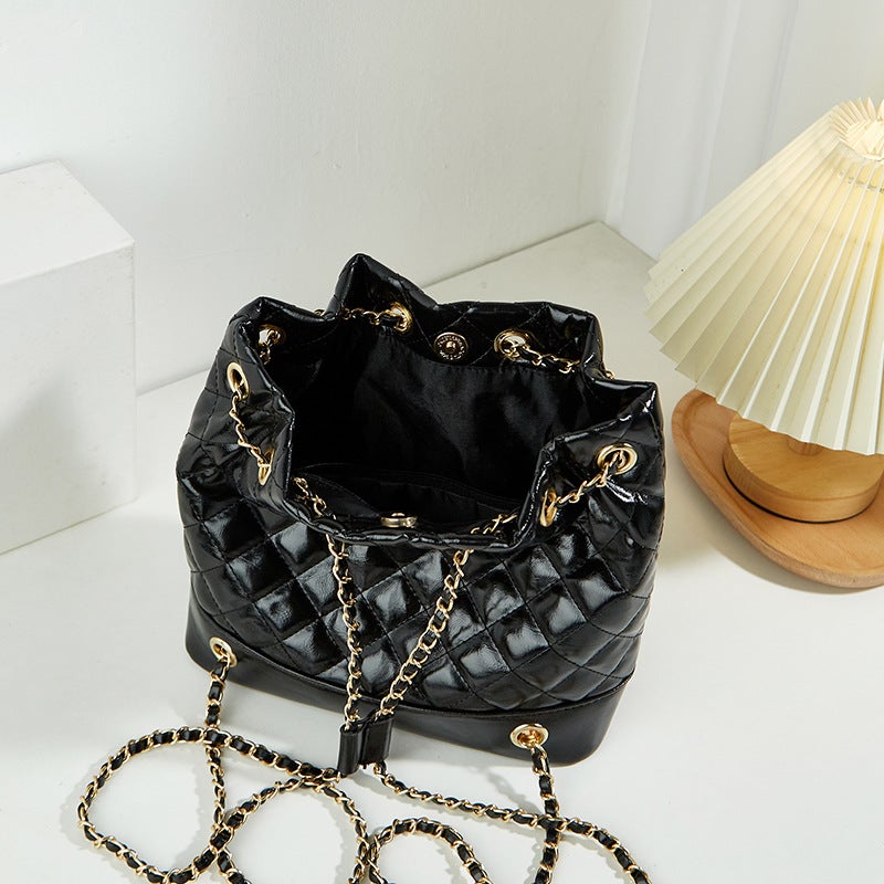 Women'S Bag Fashionable Simple Women'S Backpack Fashionable Chain Rhombic Bag Large Capacity Casual Shoulder Bag - Image 5