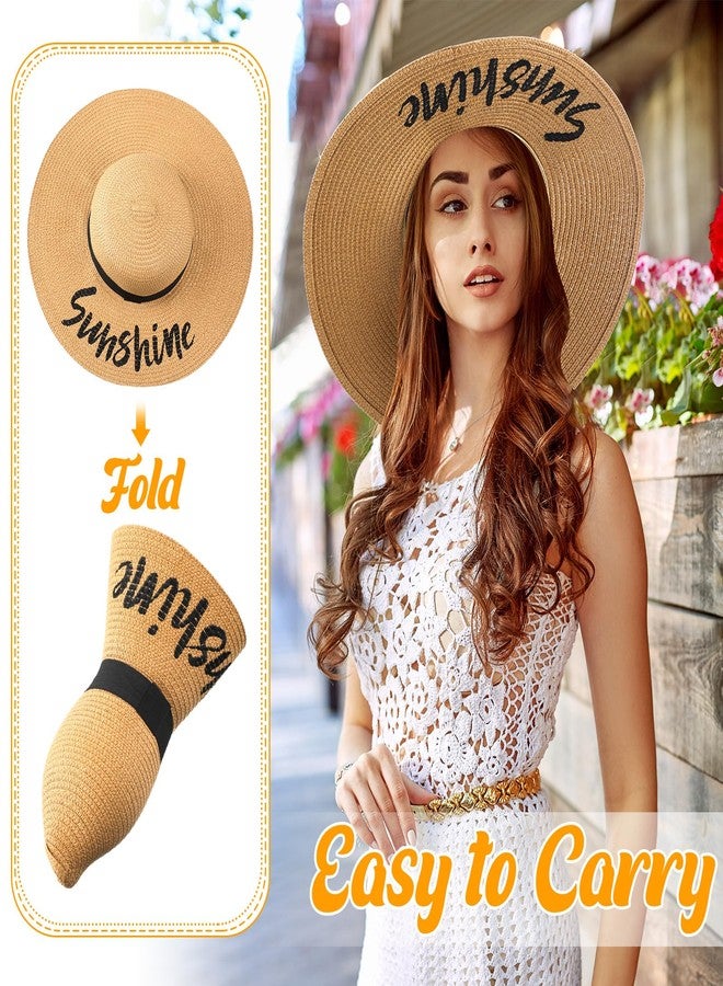 Sureio 12 Pcs Summer Floppy Beach Hat for Women, Foldable Embroidered Straw Sun Hat with Wide Large Brim and Adjustable Drawstring for Vacation Travel, 6 Various Styles - Image 5