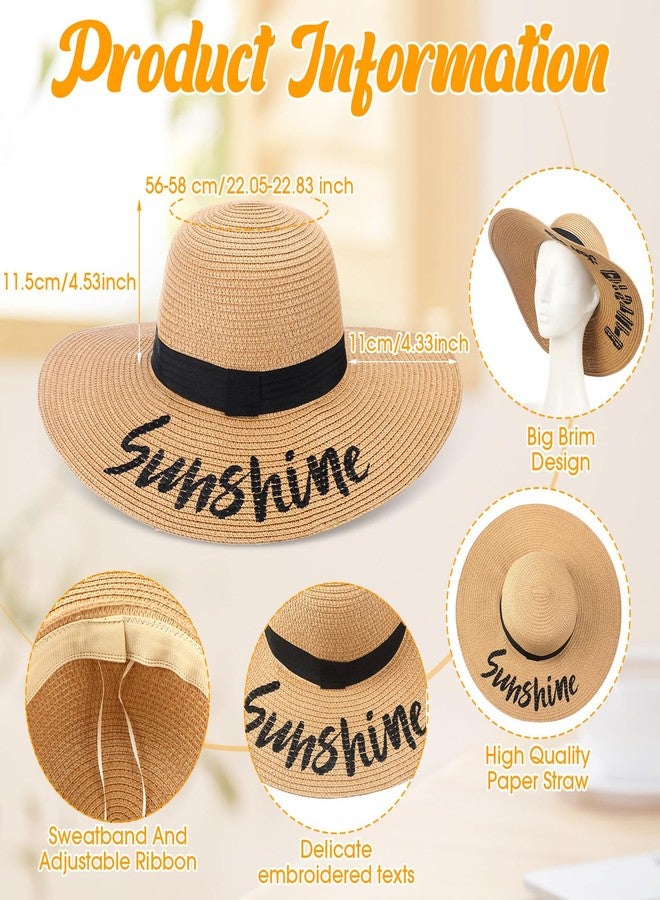 Sureio 12 Pcs Summer Floppy Beach Hat for Women, Foldable Embroidered Straw Sun Hat with Wide Large Brim and Adjustable Drawstring for Vacation Travel, 6 Various Styles - Image 3