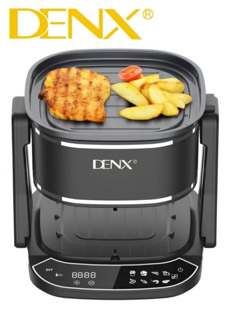 دينكس مقلاة هوائية وشواية 2 في 1 - طراز DX3411، سعة 4.5 لتر، قوة 1400 واط، طهي بدون زيت مع تحكم رقمي باللمس، فرن متعدد الوظائف للقلي والشواء والتحميص وإعادة التسخين والتجفيف والتخمير والخبز - مثالي للاستخدام المنزلي والعائلي - Image 4