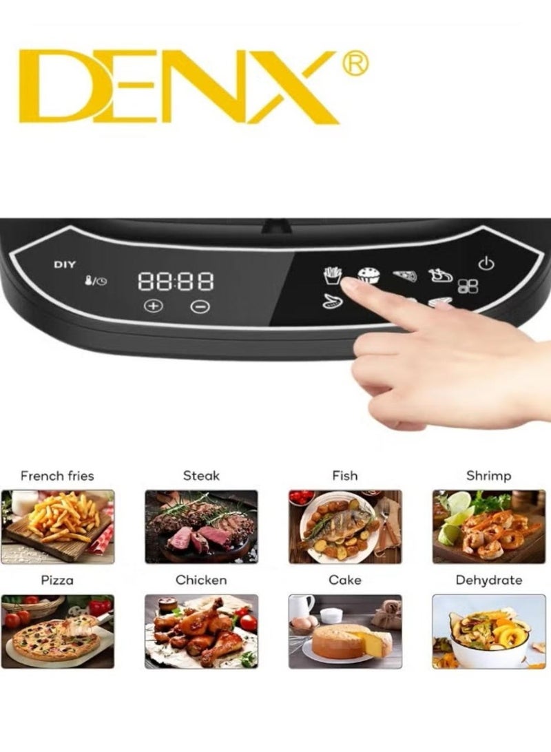 دينكس مقلاة هوائية وشواية 2 في 1 - طراز DX3411، سعة 4.5 لتر، قوة 1400 واط، طهي بدون زيت مع تحكم رقمي باللمس، فرن متعدد الوظائف للقلي والشواء والتحميص وإعادة التسخين والتجفيف والتخمير والخبز - مثالي للاستخدام المنزلي والعائلي - Image 1