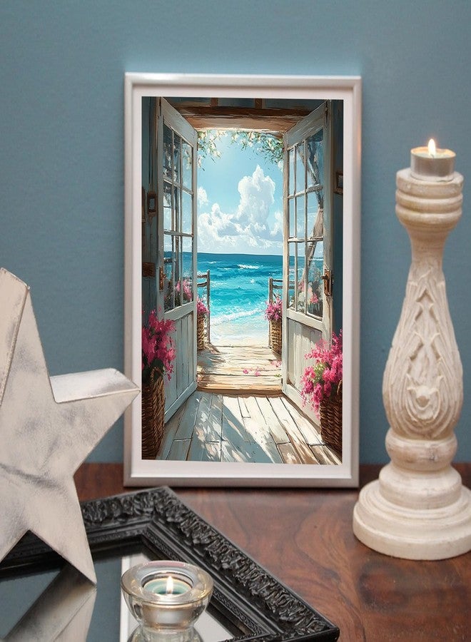 MBNTJHT Unframed Adults' Paint-by-Number Kits on Canvas,Landscape Beach Digital Oil Painting Kit for Adults Beginner,Easy Scenery Acrylic Paint by Numbers Kit for Holiday Gifts 16X20 Inch. - Image 3