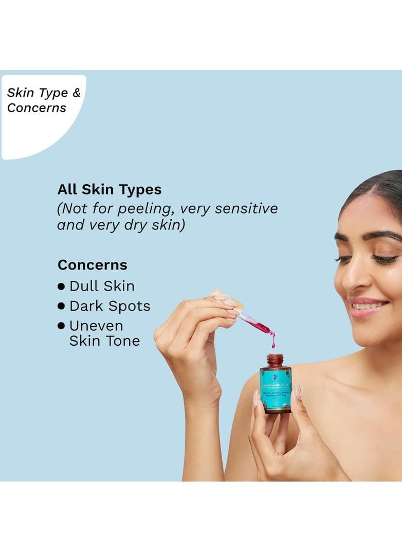 PILGRIM 25% AHA + 2% BHA + 5% PHA Peeling Solution for Face  10-Minute Facial  Chemical peel for face for glowing skin  Exfoliating serum Men And Women  At-home facial  30ml  - Image 3