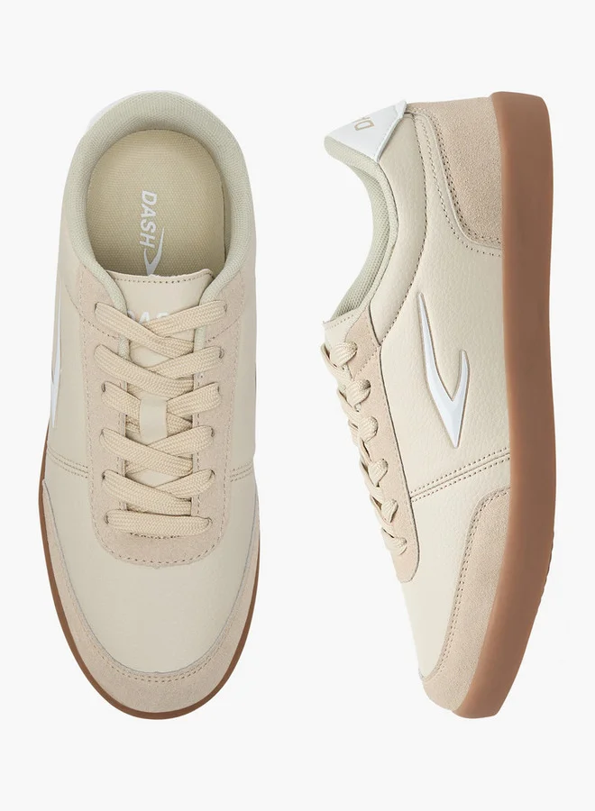 داش Women's Logo Detail Sneakers with Lace-Up Closure