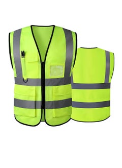Reflective Safety Vest For Women And Men High Visibility Safety Jacket With Pockets And Zip For Easy To Wear Large