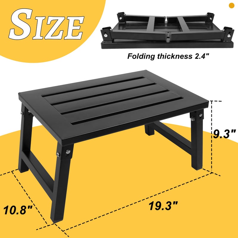 Support Way RV Step Stool Foldable 1000 lbs Capacity, Heavy Duty Metal Steps Platform, Stable RV Steps Stool for Camper, Motorhome, Outdoor Travel, Non-Slip Rubber Feet and Easy to Carry - Image 4