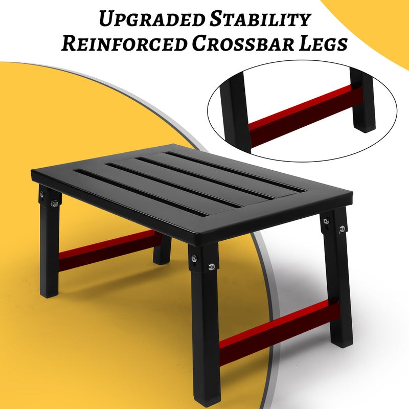 Support Way RV Step Stool Foldable 1000 lbs Capacity, Heavy Duty Metal Steps Platform, Stable RV Steps Stool for Camper, Motorhome, Outdoor Travel, Non-Slip Rubber Feet and Easy to Carry - Image 3