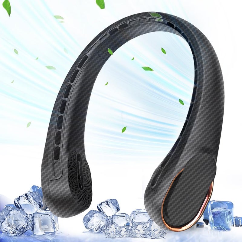 ASNUG Neck Fan Bladeless Neck Fan 4000 mAh Rechargeable Personal Fan 360 Hands Free Wearable Fan 3 Speeds AdjustableFaster Cooling Ultra Quiet Suitable for Home Office Travel Sports