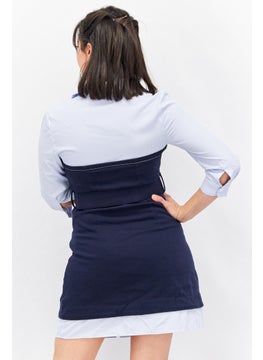 VERO MODA Women Stripe Mini Party Dress, Navy Combo  - Image 2