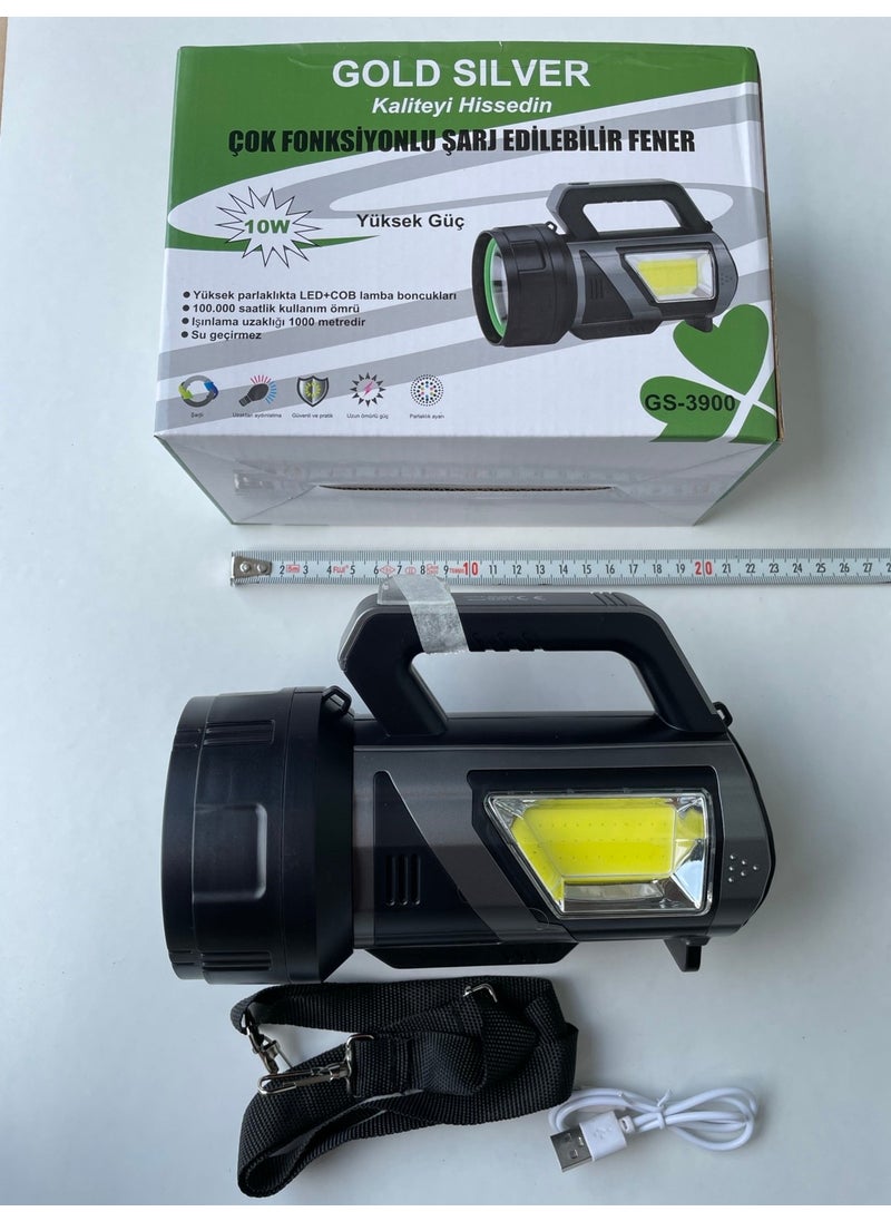 Gold Silver GS-3900 The Most Powerful and Technological Flashlight  - Image 1