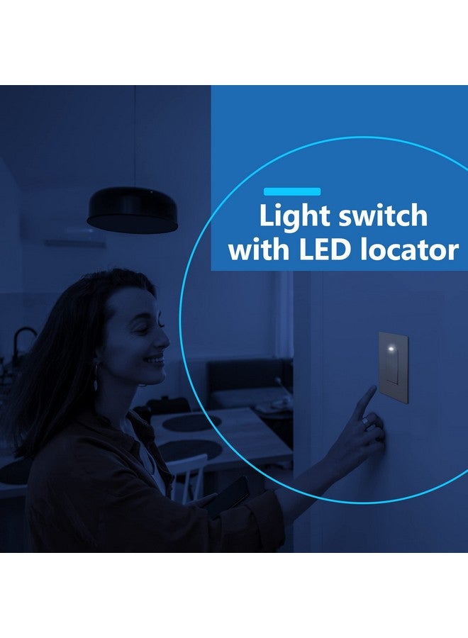 LIDER Minimalist Design Matte Finish Lighted Decorator Switch, Frameless Paddle Light Switch with Locator Light, Grounding Screw, 15A 125V, UL Listed, LS15-1P-GD, Gold - Image 4
