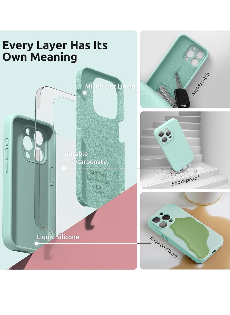 Raxoom Design for iPhone 15 Pro Max Case, Liquid Silicone [2 x Screen Protectors & 1 x Lanyard] Protection for Each Lens Shockproof Cover for iPhone 15 Pro Max 6.7 inch 2023, Mint Green - Image 4