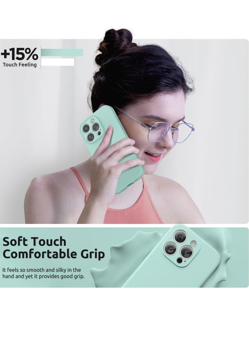 Raxoom Design for iPhone 15 Pro Max Case, Liquid Silicone [2 x Screen Protectors & 1 x Lanyard] Protection for Each Lens Shockproof Cover for iPhone 15 Pro Max 6.7 inch 2023, Mint Green - Image 5