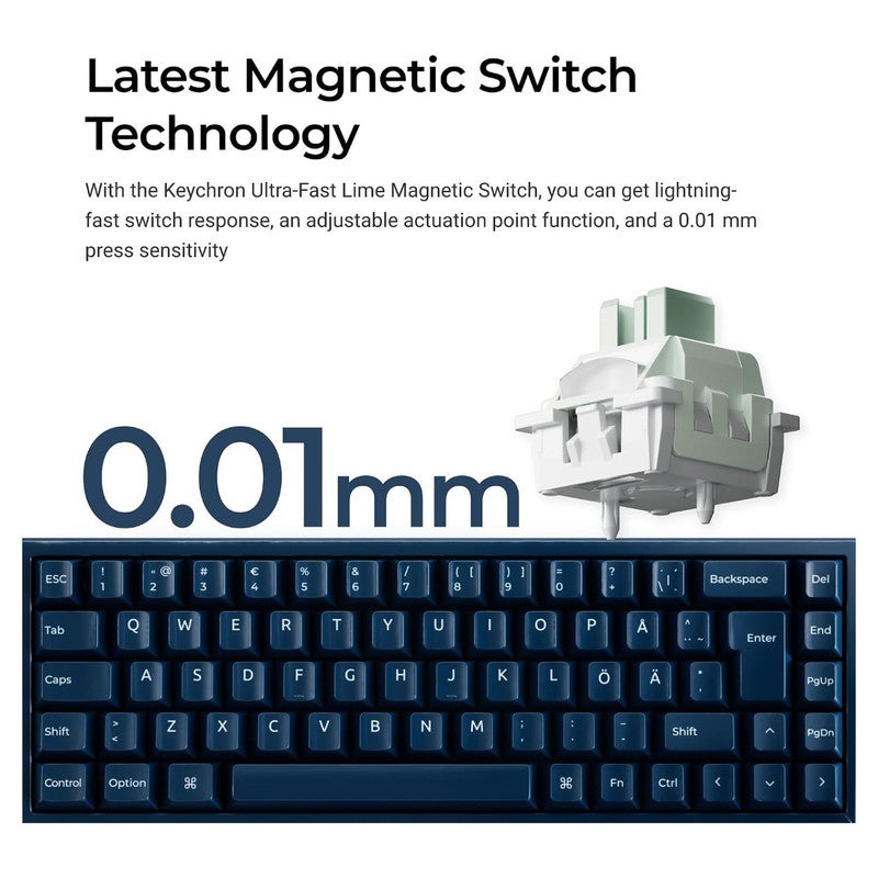 Keychron Q16 HE 8K Gaming Keyboard 65% Alice Layout, Ceramic Case, Lime Magnetic Switches, 8000Hz Polling Rate Rapid Trigger, Hot Swap Web Launcher - Q16HW-J1-AR - Image 3