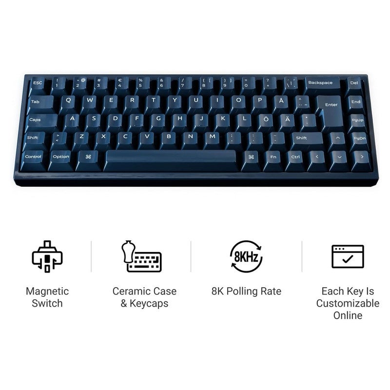 Keychron Q16 HE 8K Gaming Keyboard 65% Alice Layout, Ceramic Case, Lime Magnetic Switches, 8000Hz Polling Rate Rapid Trigger, Hot Swap Web Launcher - Q16HW-J1-AR - Image 2