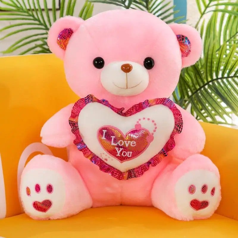 Y&D Teddy Bear with Heart Valentine's Day Soft Personalized Plush Cotton Anime Stuffed Animal Toy – Light-Up LED Features, Cuddly Gift for Kids and Adults - Image 5