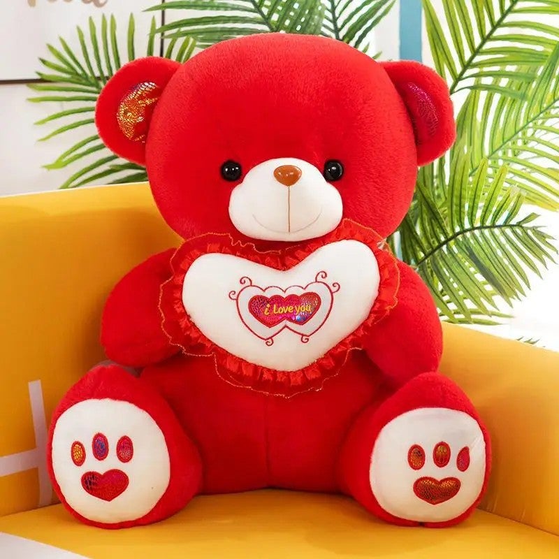 Y&D Teddy Bear with Heart Valentine's Day Soft Personalized Plush Cotton Anime Stuffed Animal Toy – Light-Up LED Features, Cuddly Gift for Kids and Adults - Image 1