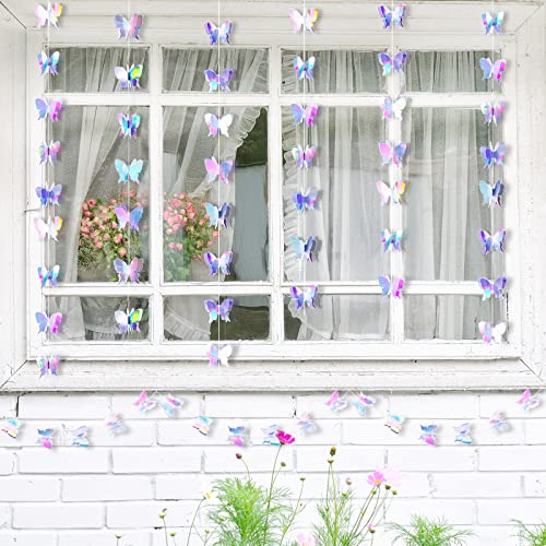 Zonon 8 Pieces 3D Butterfly Hanging Garlands Decoration Butterfly Paper Party Streamers Backdrop for Wedding Birthday Fairly Baby Shower Holiday Party Decorations (2.8 x 2.4 Inches) - Image 5