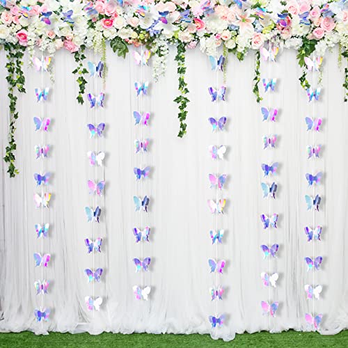 Zonon 8 Pieces 3D Butterfly Hanging Garlands Decoration Butterfly Paper Party Streamers Backdrop for Wedding Birthday Fairly Baby Shower Holiday Party Decorations (2.8 x 2.4 Inches) - Image 1