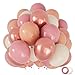 KUULBELA 68 Pcs Retro Pink Nude Party Balloons 12Inch Dusty Pink Metallic Rose Gold Balloon Beige Blush Latex Ballons for Girls Birthday Wedding Baby Shower Party Decorations - Image 2