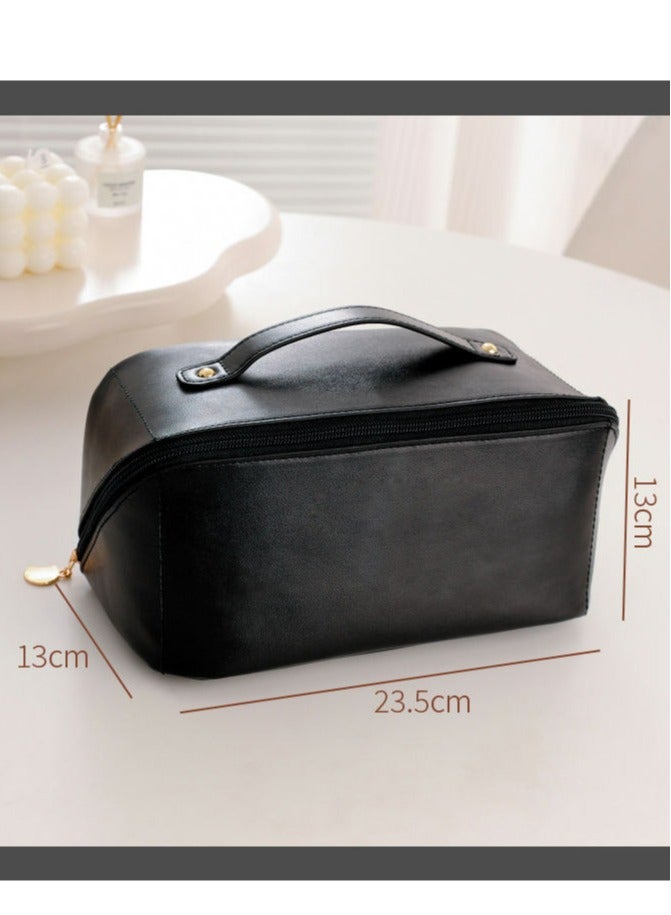 GROWSTEADY Large Capacity Travel Cosmetic Bag Multifunctional Storage Makeup Bag PU Leather Makeup Bag - Image 1