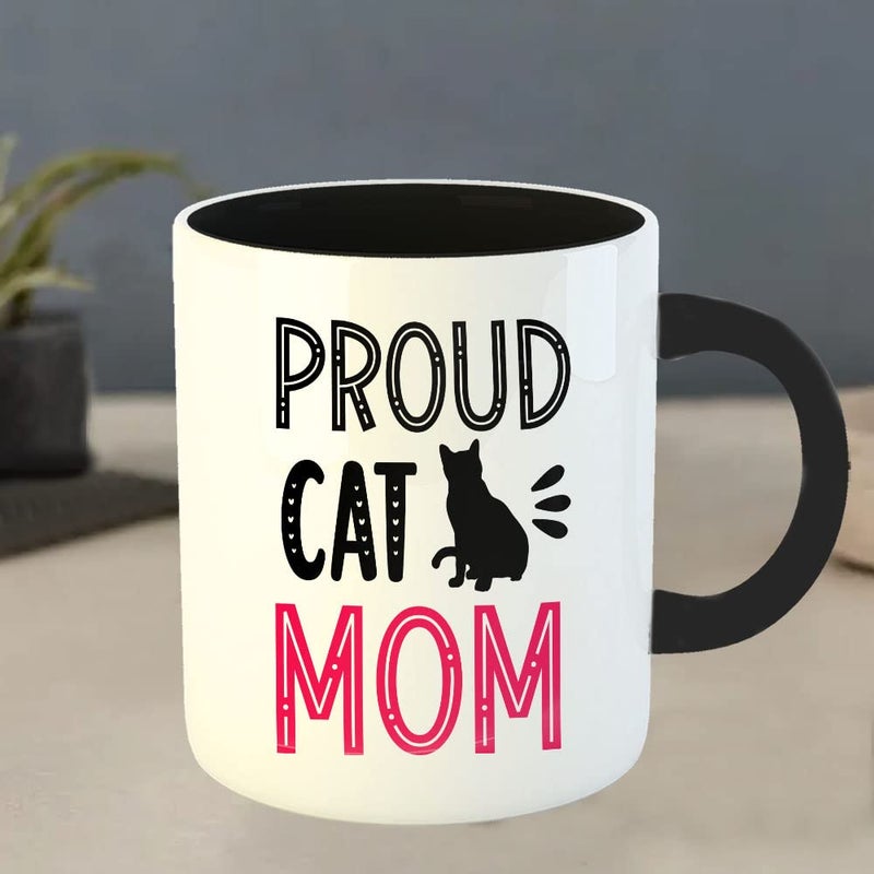 YaaNaa Coffee Mug Mothers Day Quotes Proud Cat Mom Gift for Mothers Day Gift for Mom Working Women R609BK - Image 4