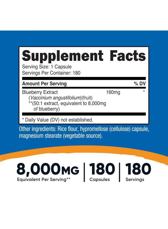 Nutricost Blueberry Extract 8000mg Equivalent (from 160mg of 50:1 Extract), 180 Capsules - Vegetarian, Gluten Free and Non-GMO - Image 2