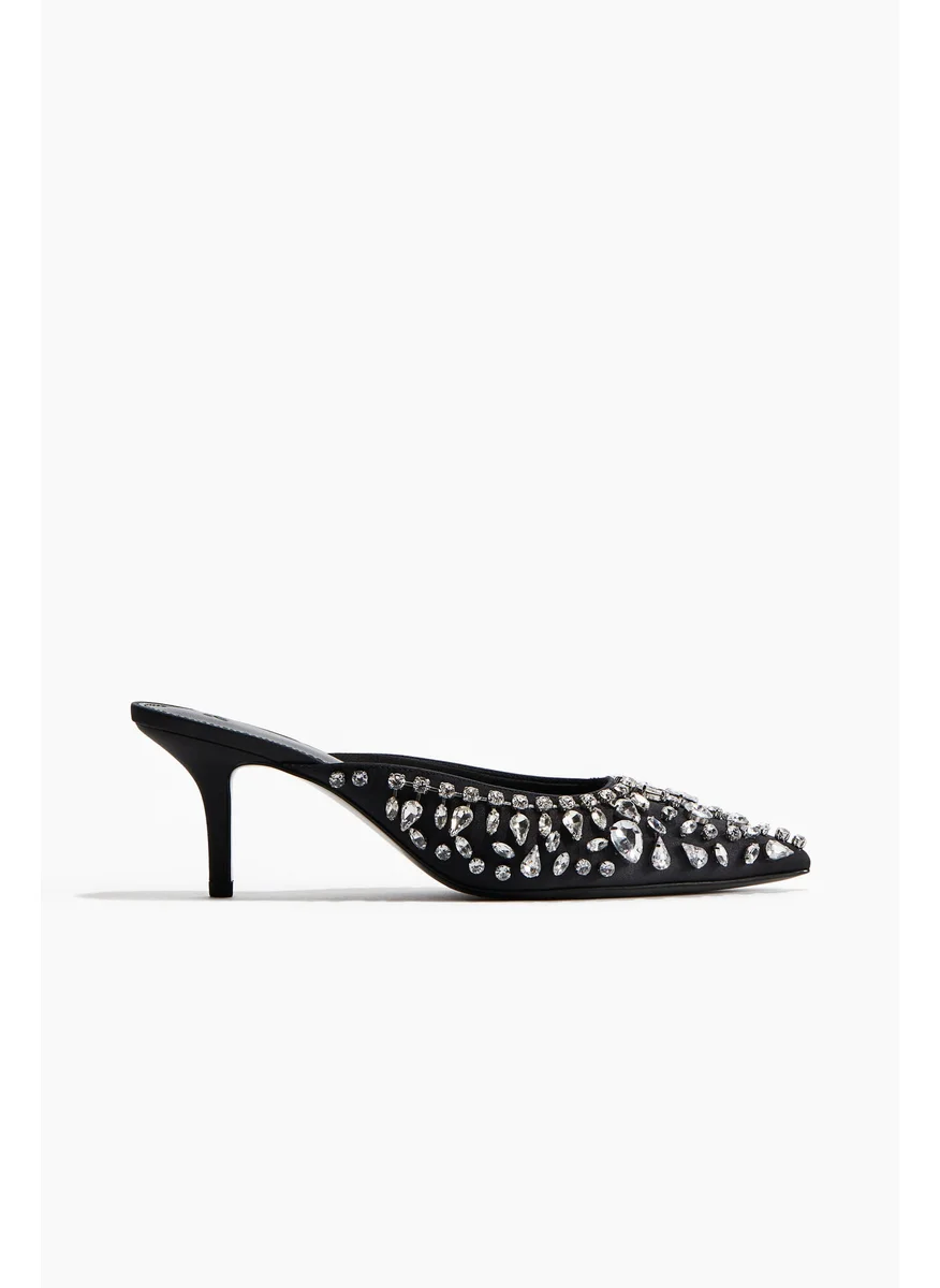 اتش اند ام Rhinestone-Embellished Heeled Mules