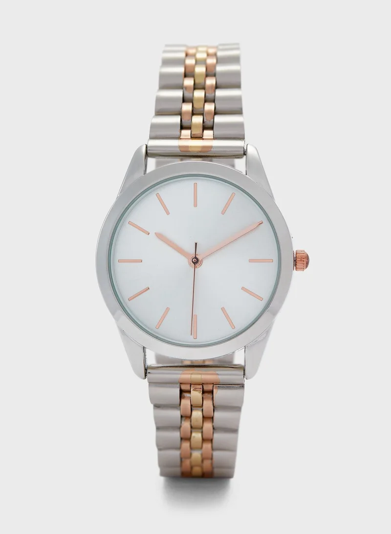 ELLA Tri Tone Watch and Bracelet Gift Set